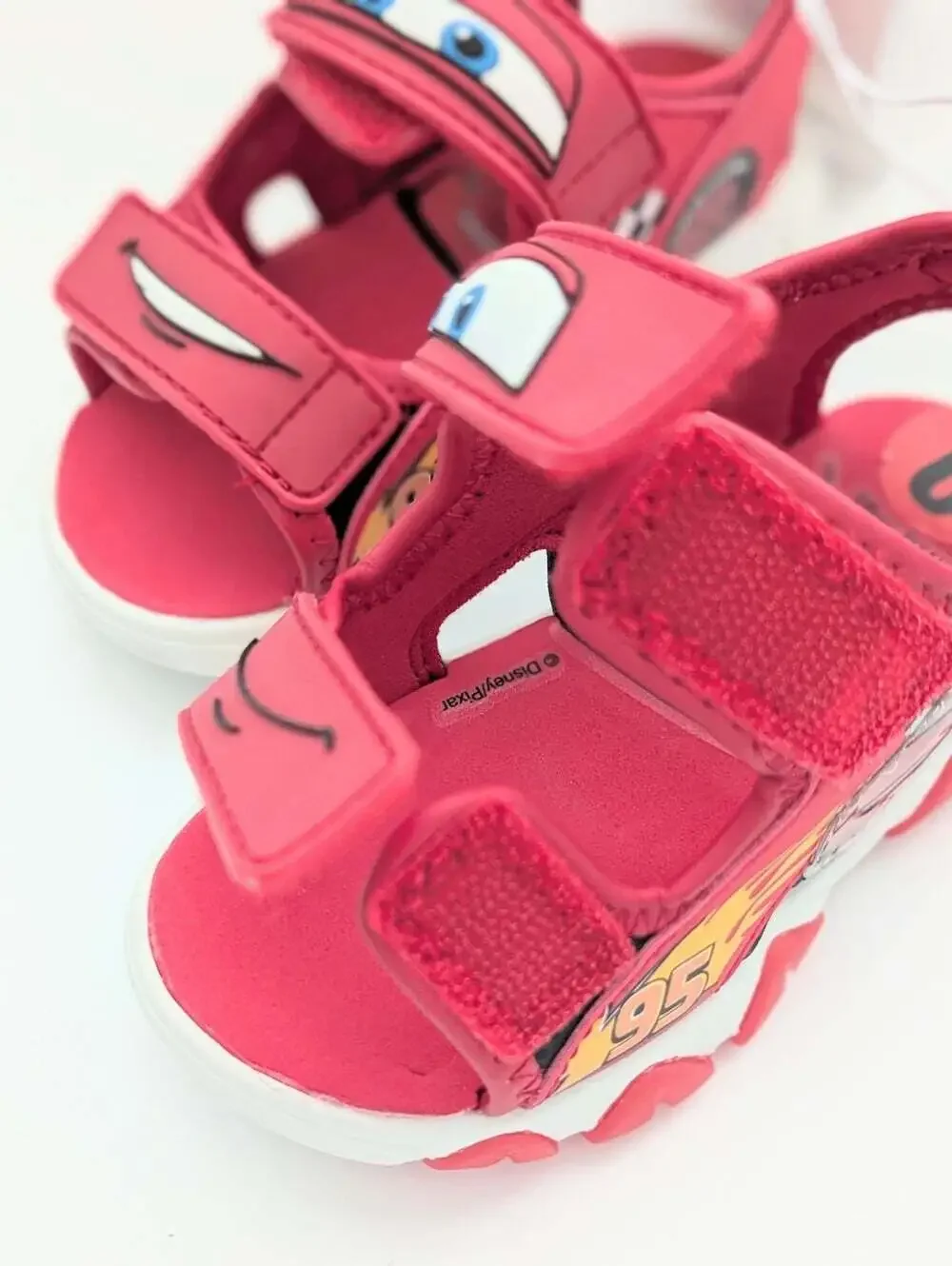 NWT Cars Lightning McQueen Kids (Size 6) Light-Up Sandals w/Velcro Open/Close